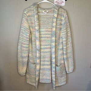 NEVER BEEN WORN! | NoBo | Hooded Cardigan With Pockets | Pastel Striped | XL